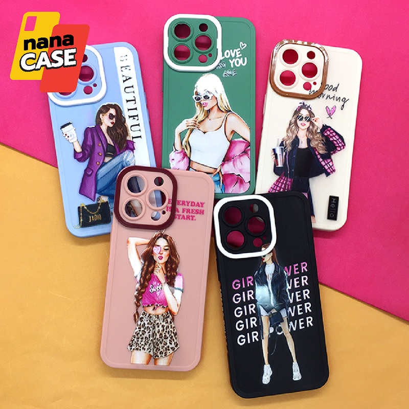 เคส i7/i7+/ix/ixr/ix/i11/i11pro max/i13/i13pro/i13pro max เคสTPU นิ่มกันกล้องนูนพิมพ์ข้างลายการ์ตูน 