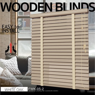 มู่ลี่ไม้ โฟมวู๊ด FWK-05 สี WHITE OAKกันความร้อนและแสงแดด Foam wood blinds