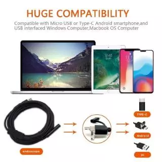 Endoscope HD 3in1 กล้องแอนโดสโคป กล้องงู ต่อคอม มือถือ กล้องส่องท่อ​ กันน้ํา USB / TYPE-C / Micro-USB Endoscope Camera 1/2/3.5/5/10 ม.