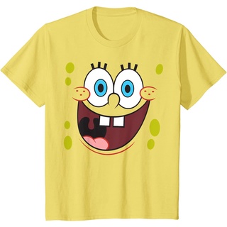 เสื้อยืดผู้ เสื้อยืดคอกลม แขนสั้น ผ้าฝ้าย พิมพ์ลาย Spongebob Squarepants Bright Eyed Smiling Face แฟชั่นฤดูร้อน สําหรับผ