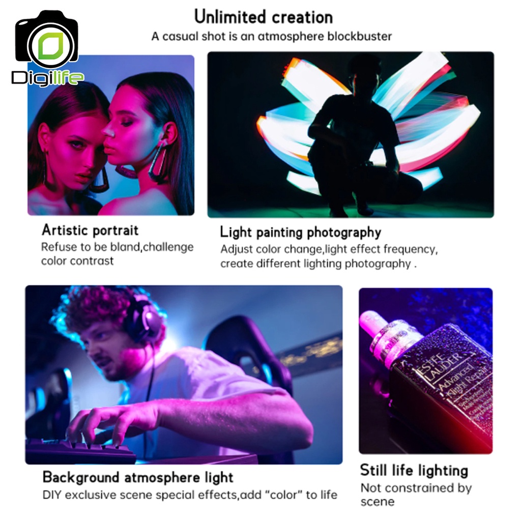 Weeylite S03 RGB Mini LED Video Light  ปรับอุณภูมิสีได้ 360สี สำหรับถ่ายรูป , วิดีโอ , ไลฟ์สด , Vlog , Live streame