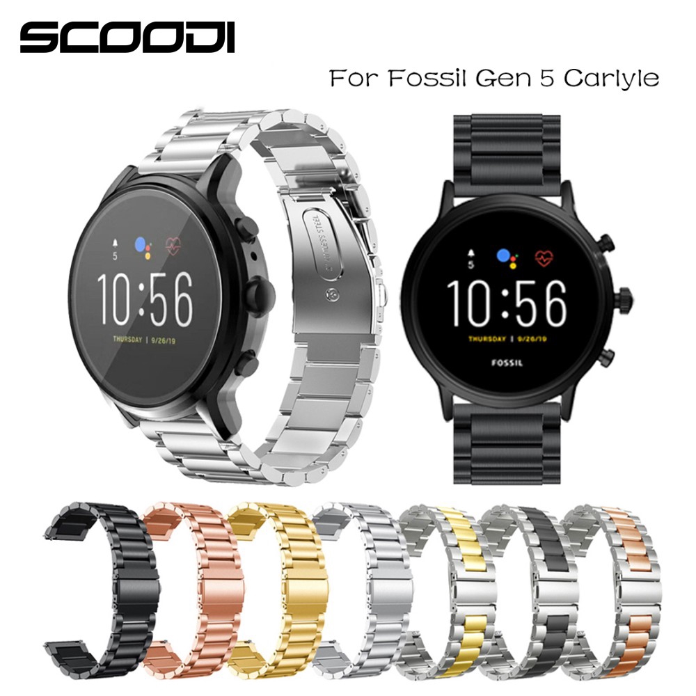 สายนาฬิกาข้อมือสแตนเลส 22 มม. สําหรับ fossil gen 4 q explorist hr/gen 5