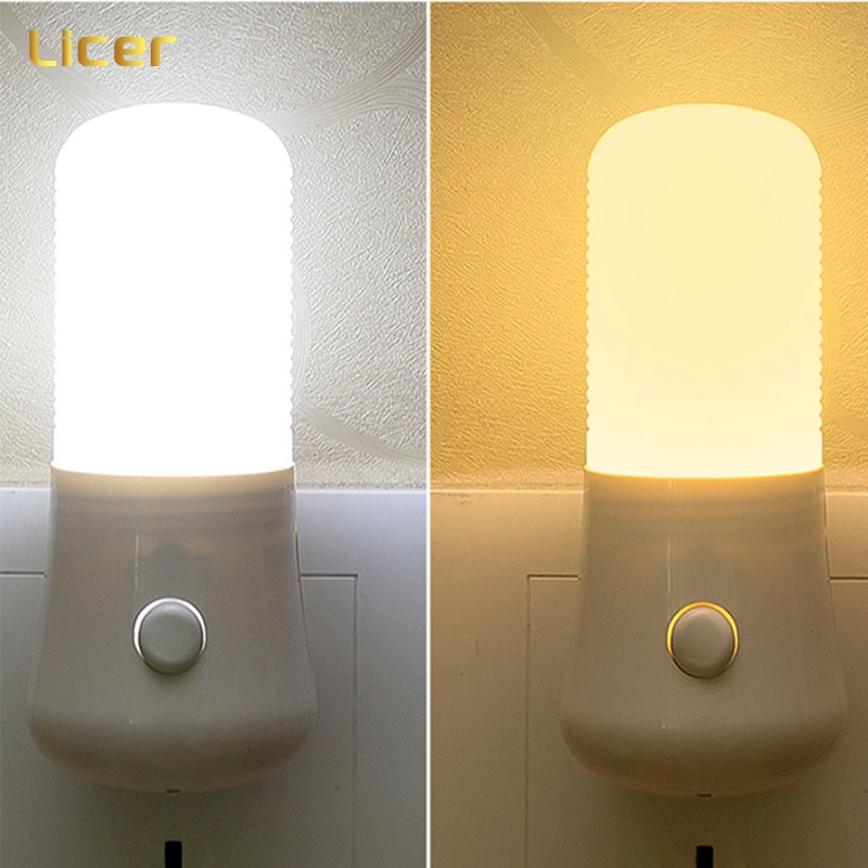 ไฟกลางคืน LED เสียบปลั๊ก - ควบคุมด้วยสวิตช์ ป้องกันสายตา สำหรับห้องนอนเด็ก, ปลั๊กกำแพงสหรัฐ (แสงบรรยากาศเพื่อการนอนหลับที่ปลอดภัย)