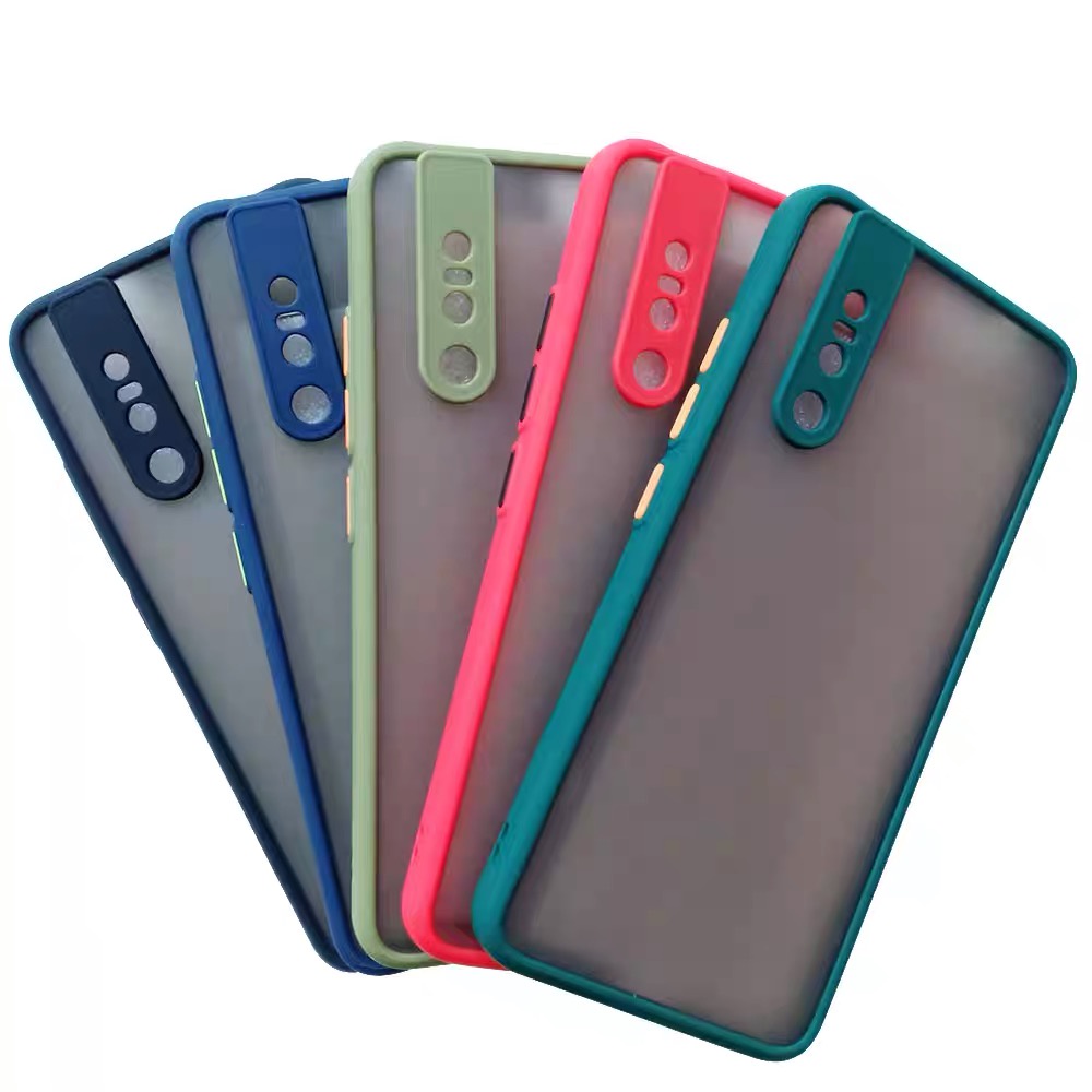 12 [ส่งจากไทย] เคสกันกระแทก ปุ่มสีผิวด้าน Case Vivo V15 เคสโทรศัพท์ วิโว่ ขอบนิ่มหลังแข็ง