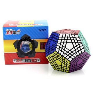 Rubik 7x7x7 Megaminx Shengshou สีดำและสีขาวของเล่นสำหรับเด็ก