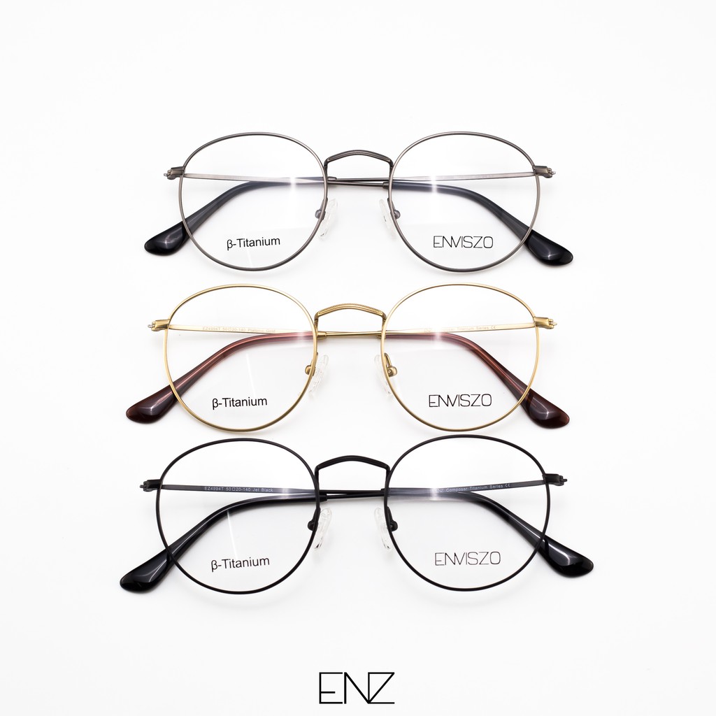 ENVISZO Composer Titanium EZ4994T กรอบแว่นสายตาไทเทเนียม ทรงกลม แถมกล่อง+ผ้าเช็ดแว่น