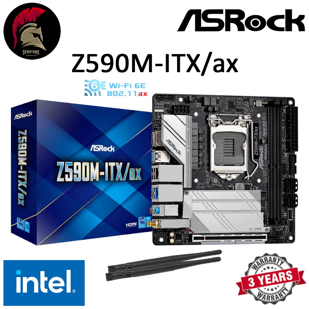 ASROCK Z590M-ITXax MAINBOARD Intel LGA 1200 เมนบอร์ด ออกใบกำกับ - Main Image