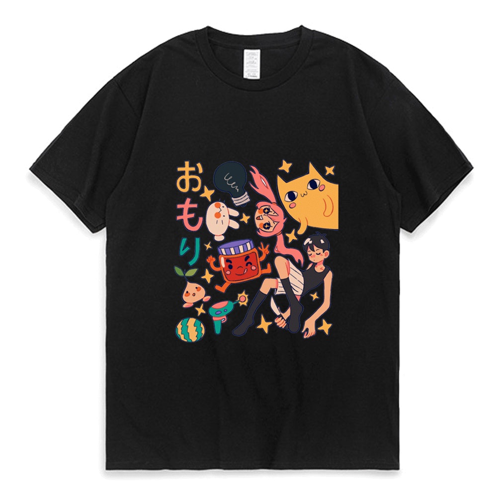 เสื้อยืด ผ้าฝ้าย พิมพ์ลายอนิเมะ Tokyo Omocat Omori Game Fujino Omori Aubrey Hestia Family Bell Kelse