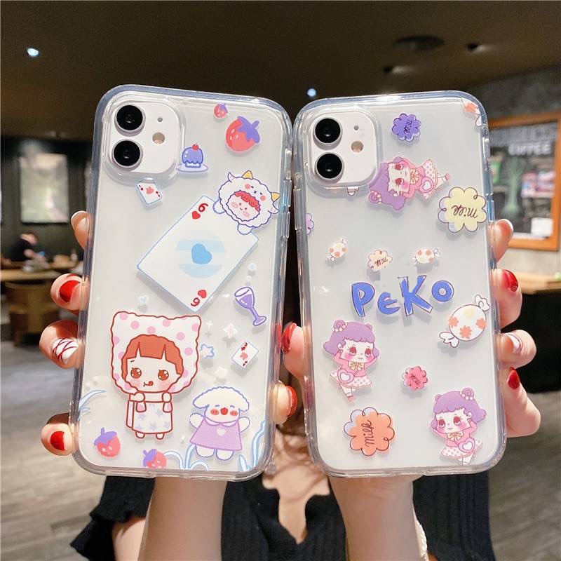 POPPA ส่งจากไทย สินค้า 1 บาท ใช้กับ เคสไอโฟน11 13 14plus 15 pro max XR 12 13pro เคสเกาหลี 6P 7P 8P พสัส X 14plus#824