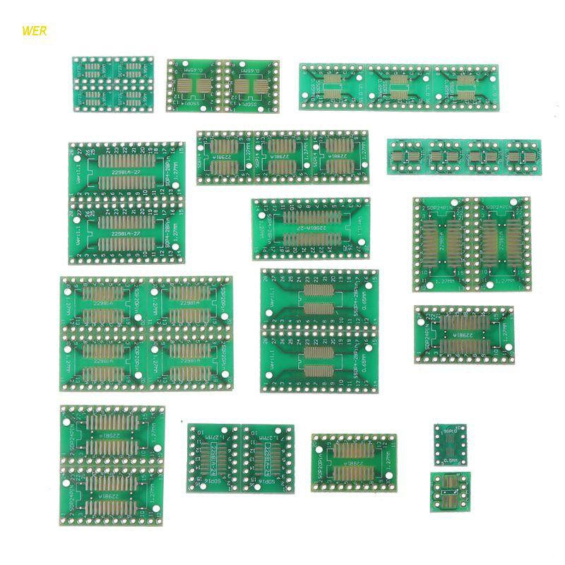 ชุดบอร์ด Pcb Smd เป็นอะแดปเตอร์ Sop Ssop Tssop Sot23 8 10 14 16 20 24 28 Smt To Dip Converter 35 ชิ้น / 7Value5 ชิ้น