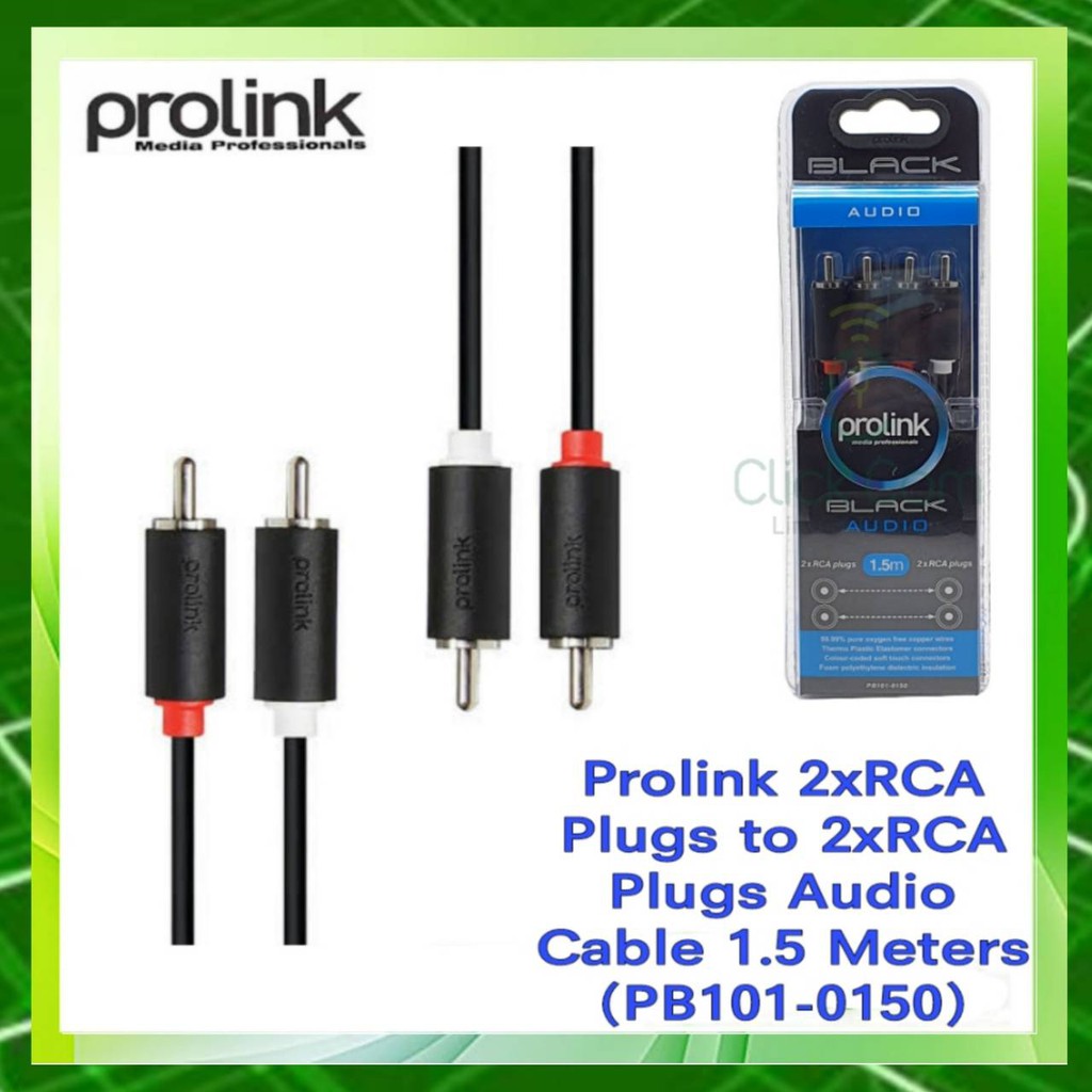 Prolink 2xRCA Plug 2xRCA Plug 1.5 Meters # PB101-0150 ของแท้