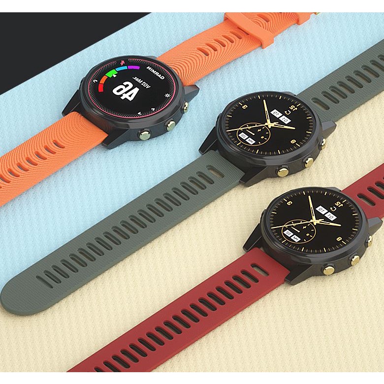 สาย Garmin เหมือนแท้ตะขอมีโลโก้กามิน Forerunner245 645 55 vivo3 Venu Venu SQ SQ2 VenuSQ2 ขนาด20mm พร