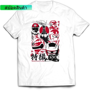 แฟชั่น เสื้อยืดแขนสั้นลําลอง ผ้าฝ้าย 100% พิมพ์ลายกราฟฟิค Tokusatsu พรีเมี่ยม