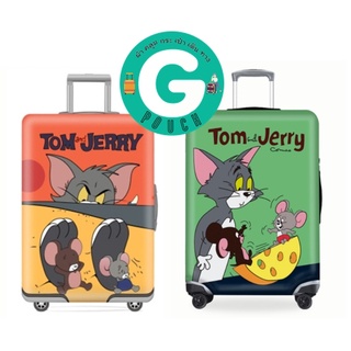 พร้อมส่งด่วน! ผ้าคลุมกระเป๋าเดินทาง แบบยืดลายtom and Jerrry (เฉพาะลายนี้มีซิปข้างสองด้าน มีซิปล่าง ไม่มีที่ล็อกด้านล่าง)