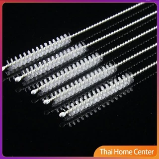 แปรงล้างหลอดดูด จุกนม ขนไนล่อน ไม่ทำให้เป็นรอย สแตนเลส แปรงฟาง Stainless steel soft straw straw brush