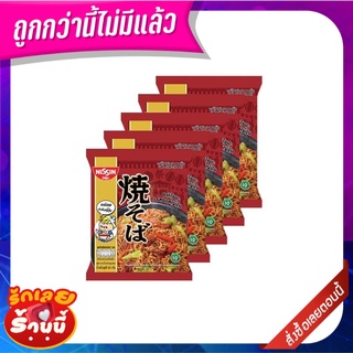 นิสชิน บะหมี่กึ่งสําเร็จรูป ยากิโซบะ รสซอสญี่ปุ่น 60 กรัม x 5 ซอง NISSIN Premium Bag Yakisoba Japanese Sauce 60 g x 5 Ba