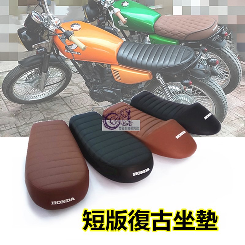 [Qinglong] เบาะรองนั่งมอเตอร์ไซค์ Wild Wolf Retro ดัดแปลงสไตล์คาเฟ่ Caterpillar สําหรับ Honda TMX CG125 พร้อมเบาะเกียร์และดีไซน์ Hump BRAT KTRUSHONGPA