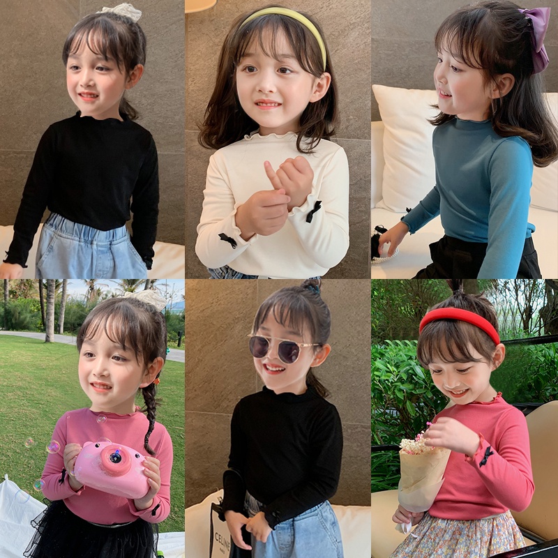 เสื้อยืดแขนยาว ผ้าฝ้าย สําหรับเด็กผู้หญิง วัยหัดเดิน