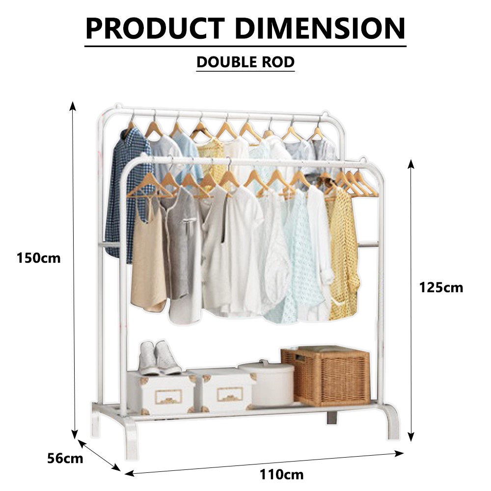 Innohut Powder Coated Steel Clothes Hanging Rack Clothes Hanger Rack ...