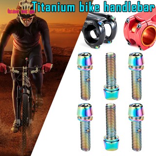 TH☀ 6pcs Titanium Plated Colored Screws Bolts M5*18mm for Mountain Bike Handlebar