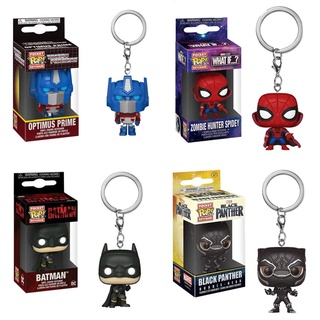 ใหม่ พวงกุญแจฟิกเกอร์ PVC รูป Funko POP Transformers Optimus Prime Black Panther Batman 2022