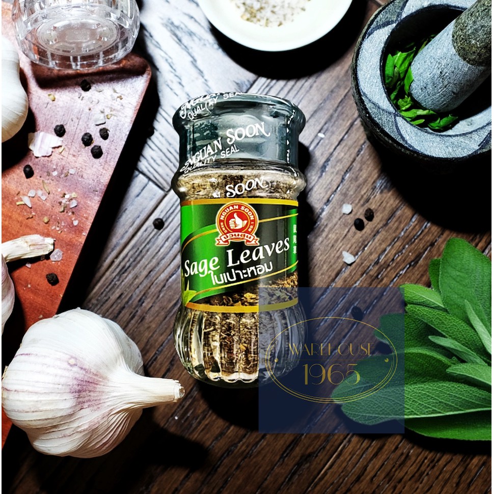 (15 g) ใบเสจป่น ใบเปราะหอมฝรั่งป่น ตรามือที่ 1 Nguan Soon - Natural Ground Sage