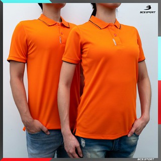 BCS sport(บีซีเอส สปอร์ต)เสื้อคอโปโล P002 มีทั้งชาย-หญิง สีส้ม Size S-8L(รอบอกเสื้อ 34"-56")