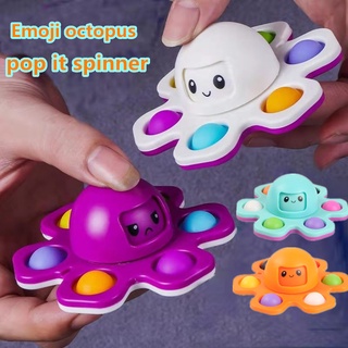 ปลาหมึกเปลี่ยนหน้า Pop It  Fidget Spinner ของเล่นแสนสนุก