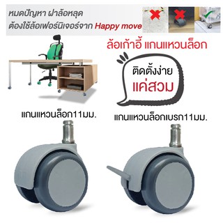 ล้อเก้าอี้สำนักงาน อะไหล่ล้อเก้าอี้ แกนแหวนล็อก แค่สวมง่ายๆล้อไม่แตก ฝาล้อไม่หลุด ขนาด 40-50 มม.พร้อมส่ง สินค้าโรงงานไทย