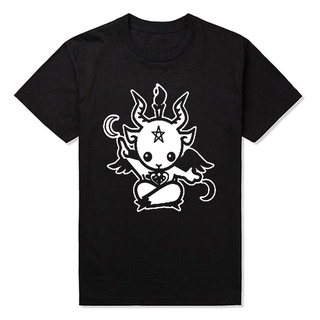 ใหม่ เสื้อยืดแขนสั้น ผ้าฝ้าย พิมพ์ลายการ์ตูน Satanic Goat Baphomet แฟชั่นฤดูร้อน สําหรับผู้ชายSize S-5XL