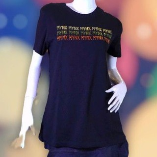 เสื้อยืด MISTY MYNX สีดำ ปักเลื่อม mynx ทีหน้าอก size L