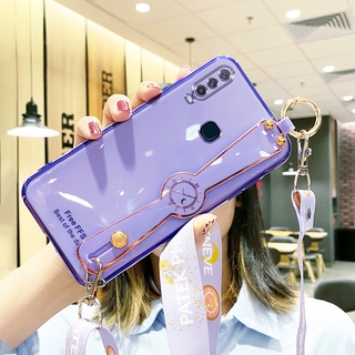 เคส vivo y11 y12 y15 y17 เคสโทรศัพท์มือถือ แบบนิ่ม กันกระแทก ประดับพลอยเทียม มีสายคล้อง สําหรับ vivo y11 y12 y15 y17