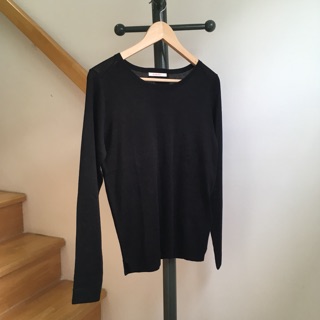 Black Knit Long Sleeve เสื้อไหมพรมแขนยาว เสื้อกันหนาว คาร์ดิแกน