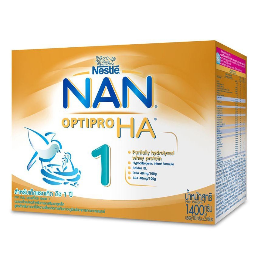 🔥ลดตาแตก🤩!! NAN HA แนน นมผงสำหรับเด็ก ช่วงวัยที่ 1 เอชเอ1 บีแอลดีเอชเอ 1400ก. 🚚พร้อมส่ง!! 💨