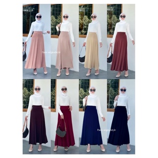 กระโปรงยาว ผ้านุ่ม เกรดพรีเมี่ยม Spendex Maxi Skirts