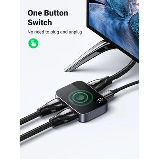 UGREEN สวิตช์ HDMI 2.1 8K@60Hz 2 in 1 Out HDMI Switcher Splitter รองรับ 3D, CEC, HDR, Dolby AC ความเร็วสูง 48Gbps 4K@120Hz Converter เข้ากันได้กับ Apple PS5/PS4 Fire Stick Xbox