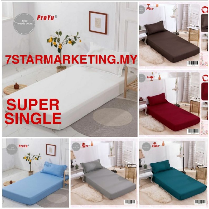 "PROYU" 100% COTTON 1000TC BIG 2 IN 1 SUPER SINGLE BEDSHEET