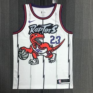 เสื้อกีฬาบาสเก็ตบอล ลายทีม Raptors VanVleet No.23 Fred สีขาว สไตล์วินเทจ #เสื้อกั๊กบาสเก็ตบอล 23 Au Version Hot Press