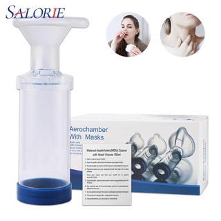 Salorie สเปเซอร์แอร์โอแชมเบอร์ สเปเซอร์ สูดดม (พร้อมหน้ากาก) สเปเซอร์หายใจหอบหืด MDI สําหรับเด็ก ผู้ใหญ่