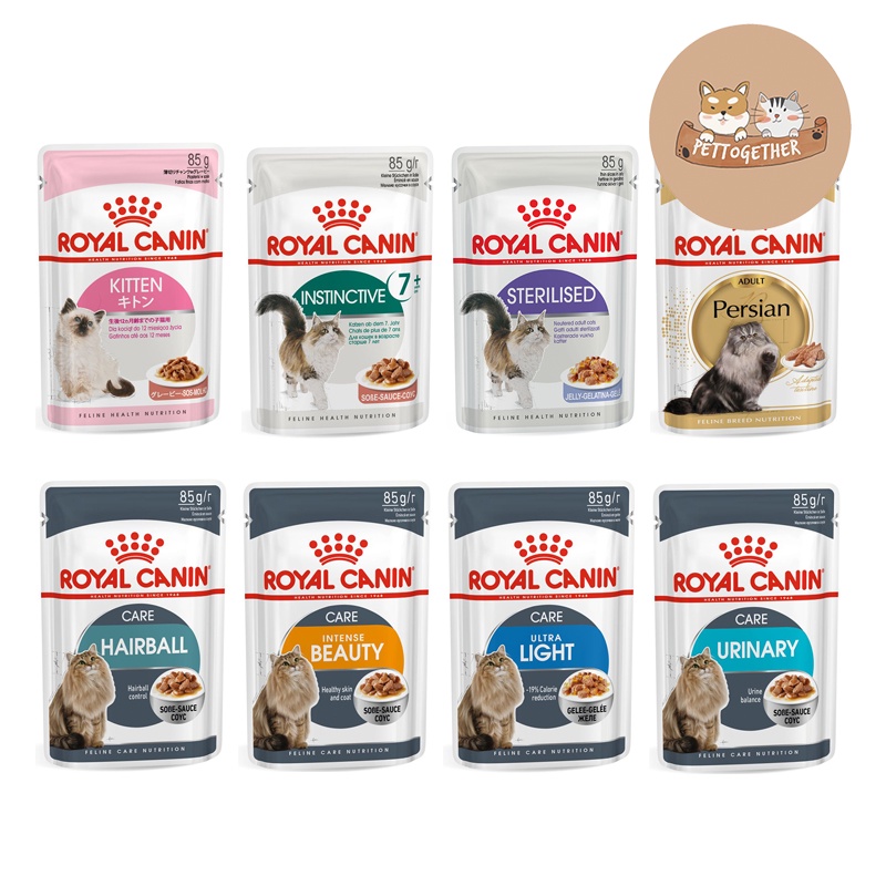 Royal canin Pouch อาหารแมวเปียก มีหลายเนื้อสัมผัส ขนาด 85 กรัม (ซองเดี่ยว) Exp 11/24