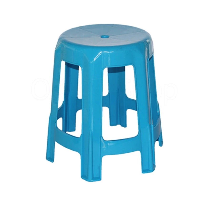 OL&P shop เก้าอี้พลาสติก6ขา(เกรดA)สีฟ้า กว้าง46×46ซม.สูง45ซม.