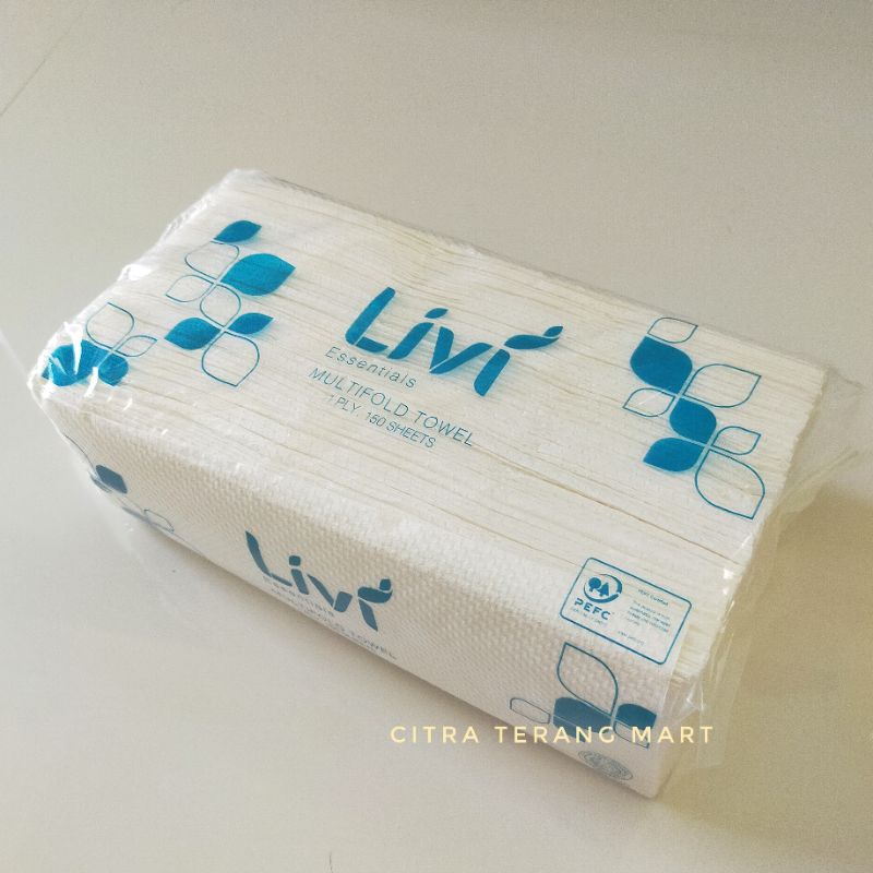 LIVI ESSENTIAL ผ้าเช็ดตัว Multifold 150s ทิชชู่