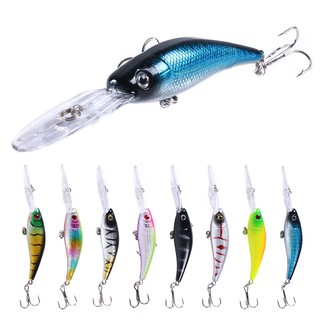 HENGJIA เหยื่อตกปลา 10 ซม 7 . 8 กรัม 8 ชิ้น Hard Minnow Fishing Lures Depth 0.6-1.8M Artificial Fishing Baits