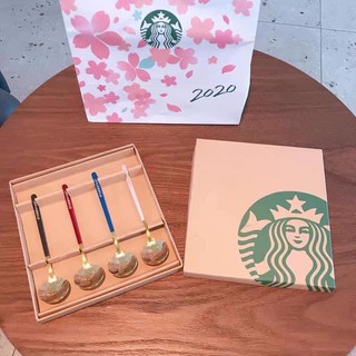🌟สินค้าพร้อมส่ง🌟ชุดช้อนกาแฟ STARBUCKS (1เซต 4ด้าม)  ☕️ชุดช้อนกาแฟสไตล์หรู มาพร้อมกล่องใส่สวยงาม ผลิตจากสเตนเลสอย่างดี