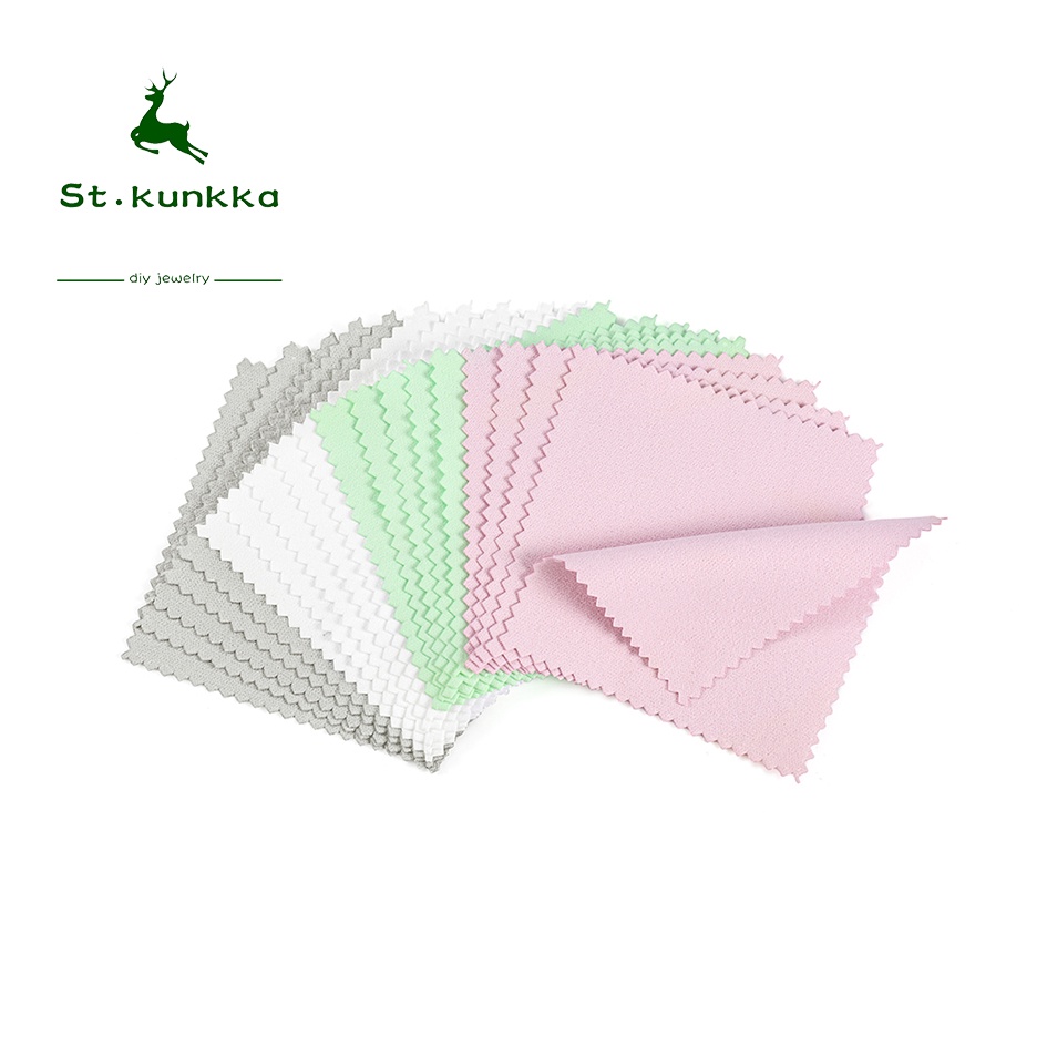 St.kunkka 10 ชิ้น  เช็ดเครื่องประดับผ้าขัดแว่น เช็ดเครื่องประดับการทำความสะอาดเครื่องประดับสำหรับการทำเครื่องประดับ DIY