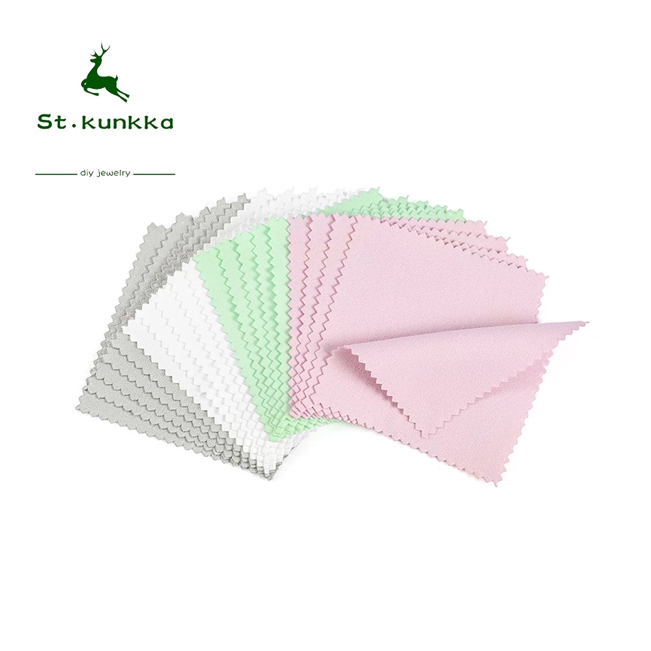 St.kunkka 10 ชิ้น เช็ดเครื่องประดับผ้าขัดแว่น เช็ดเครื่องประดับการทำความสะอาดเครื่องประดับสำ