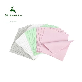 St.kunkka 10 ชิ้น เช็ดเครื่องประดับผ้าขัดแว่น เช็ดเครื่องประดับการทำความสะอาดเครื่องประดับสำ
