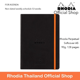 Rhodiarama : Perpetual Softcover - A5 -Black (1820)) สมุดจดบันทึก Agenda กางได้ 180 องศา นำเข้าโดย Rhodia Thailand