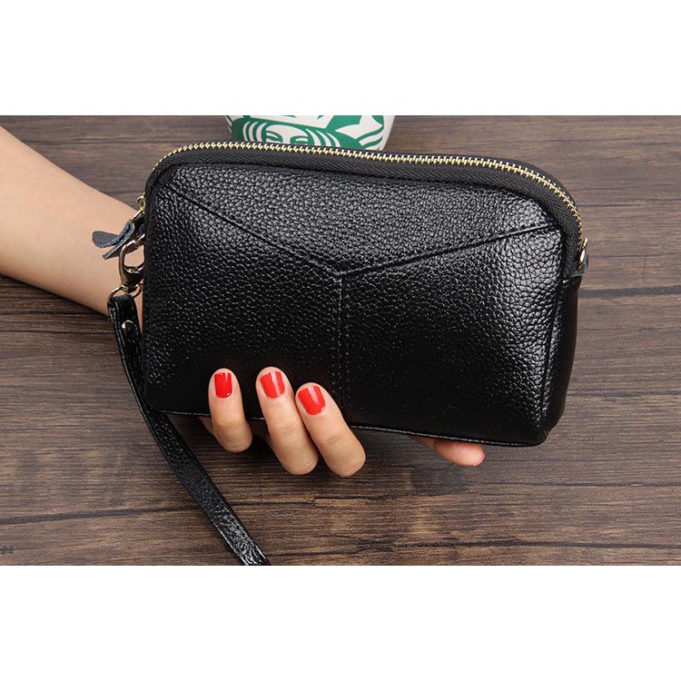 กระเป๋าหนังแท้ leather pouch กระเป๋าคลัช W040