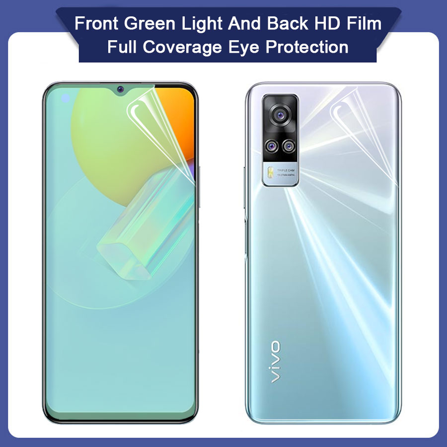 VIVO S1 V15 Pro Y17 Y20 Y20i Y20S V17 Full Cover Front Green Light and Back HD Screen Protector Soft Hydrogel Film